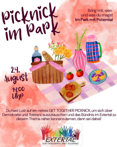 Veranstaltungshinweis Picknick im Park Bündnis für Demokratie und Toleranz Extertal